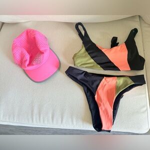 Hurley surf Bikini Set - Black, Orange, Green